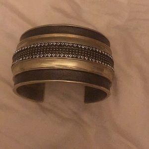 Brass and leather Silpada cuff bracelet